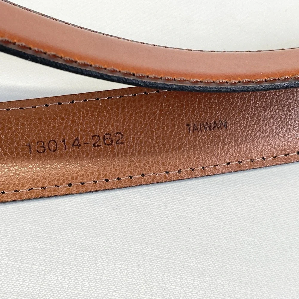 Joseph Abboud Brown Leather Dress Belt Men's Size 42 Handcrafted - Made in Italy